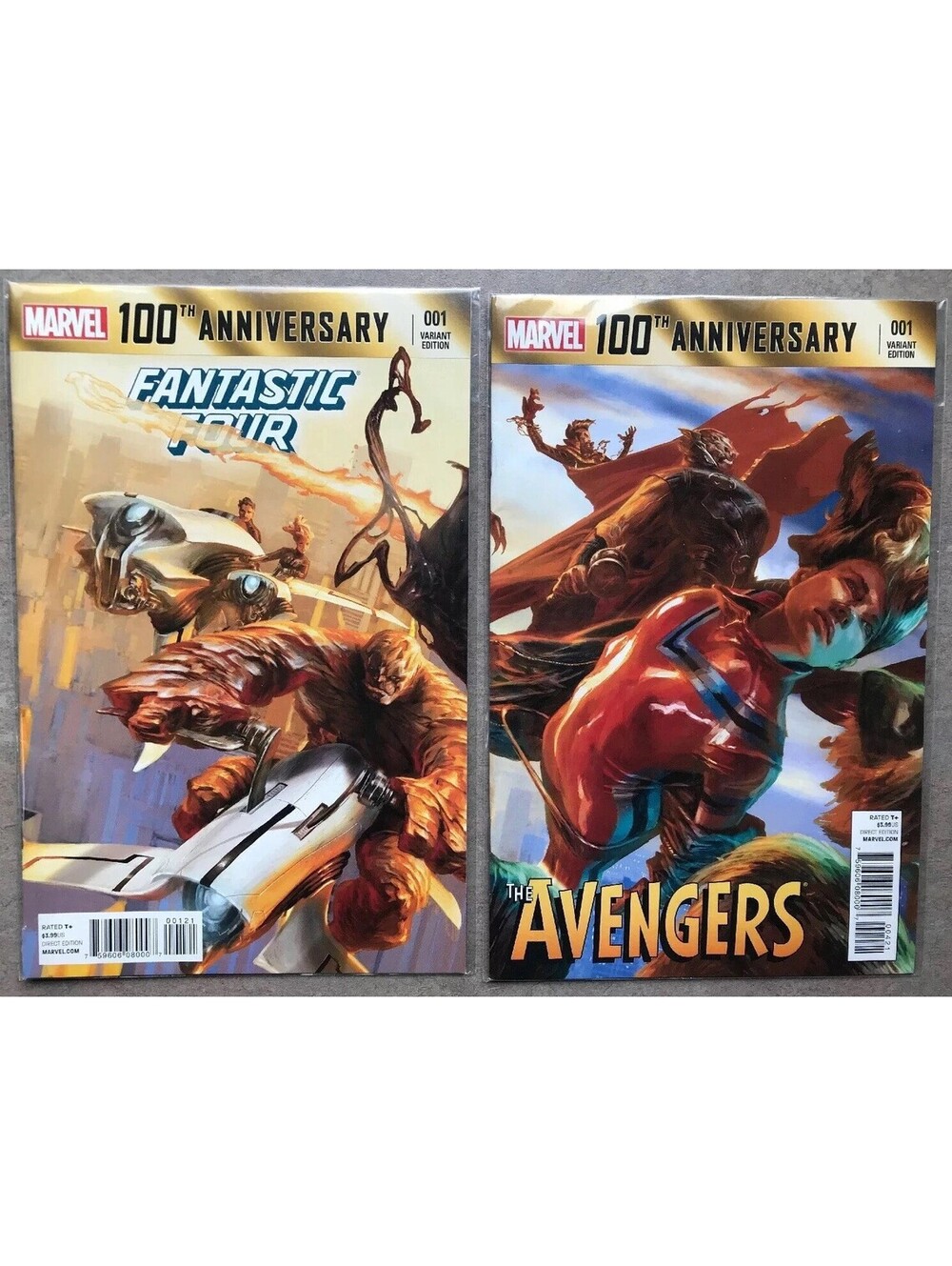 Avengers Comic Issue 1 Limited 100th Anniversary Plus Fantastic Four 100th Anniv